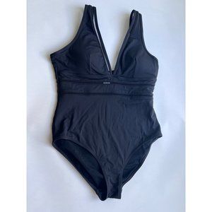 Sleek Black Women's One-Piece Swimsuit